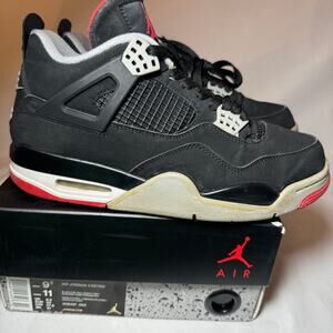 Size 9.5 - Nike Air Jordan 4 Retro OG Bred 2019 Men's Shoes
